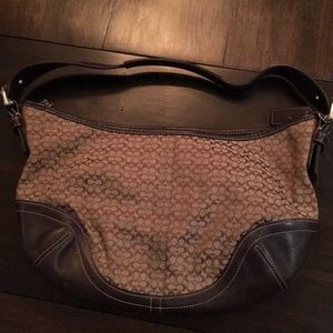 Coach fabric and leather handbag